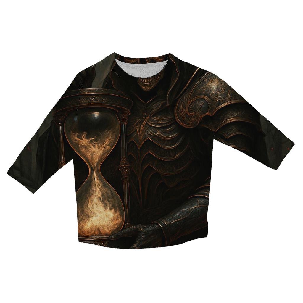 The Obsidian Hourglass Warden casual three quarter sleeve shirts