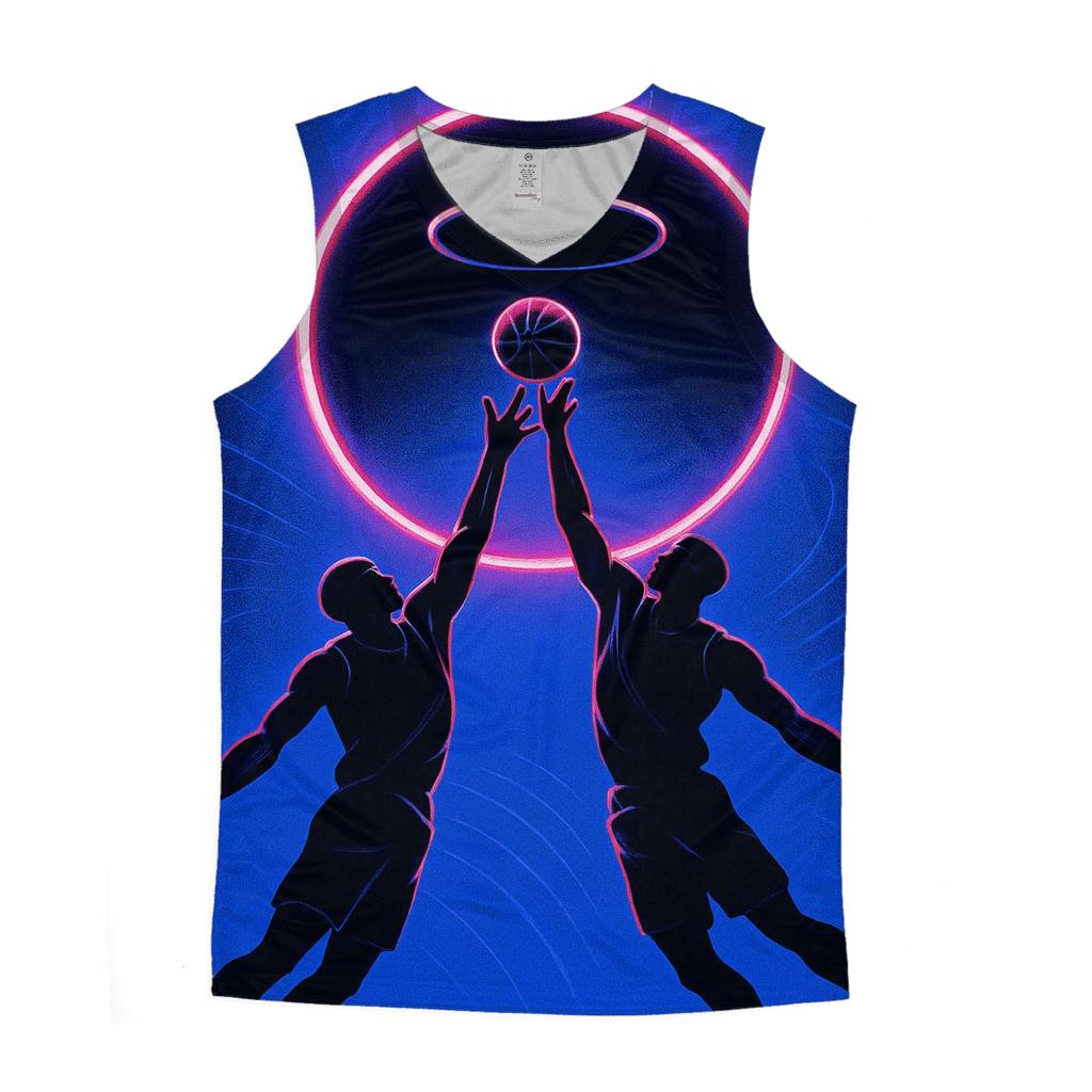Gravity Wave Basketball Duel graphic print tank tops