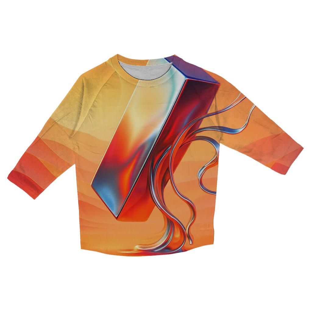 Solar Saffron Mirage Dunes printed three quarter sleeve shirts