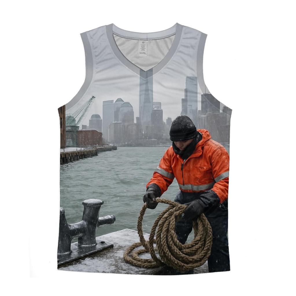 First Snow Over Lower Manhattan From Red Hook Waterfront designer workout tanks