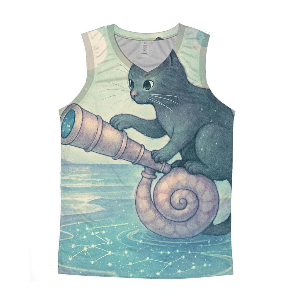 Tidepool Astronomer Cat stylish racerback tanks