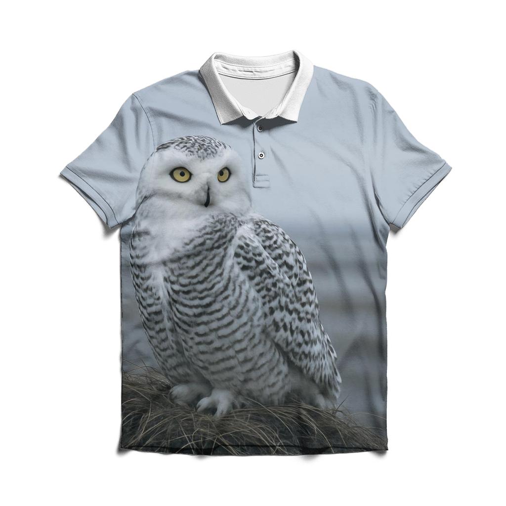 Frostline Sentinel Snowy Owl branded logo polo shirts