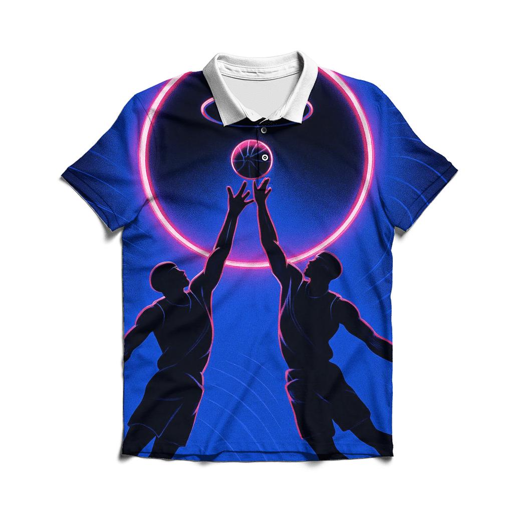 Gravity Wave Basketball Duel personalized polo shirts