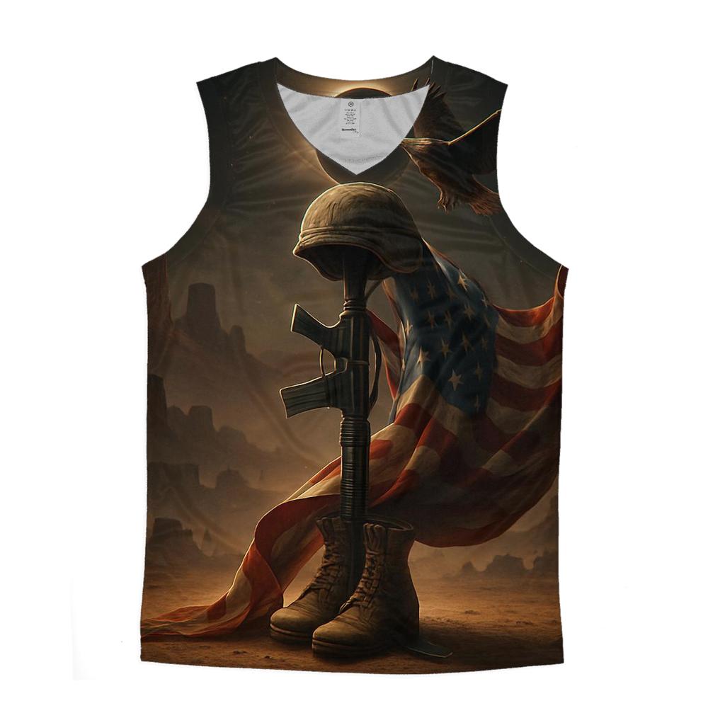 Desert Eclipse Standard Of The Fallen sports performance tank tops