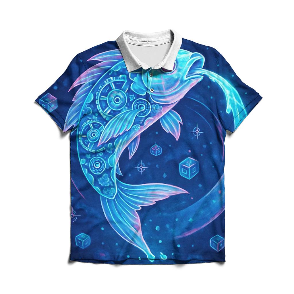 Clockwork Koi Dream Forge designer slim fit polos