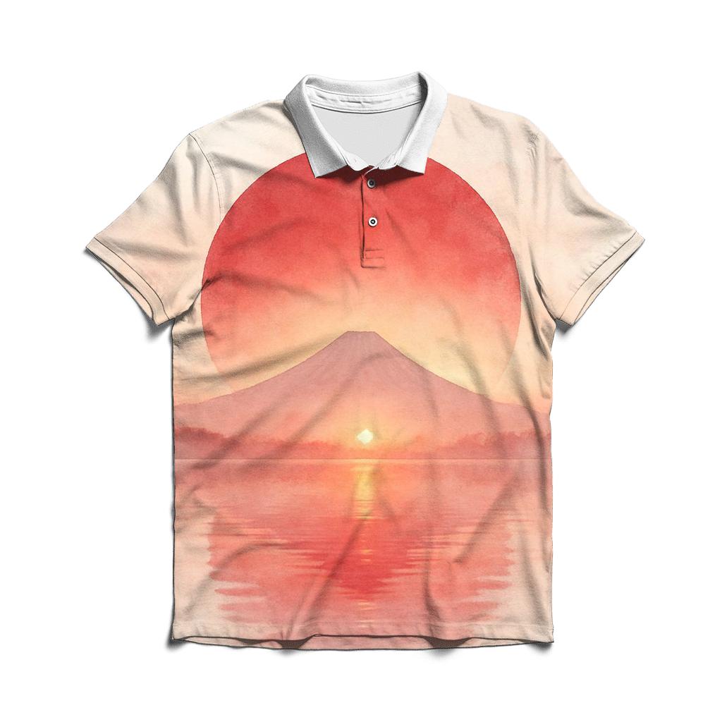 Japan Dawn Mirror Flag stylish collar polo tees