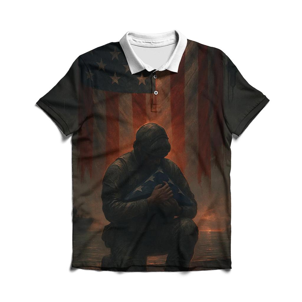 Harbor Vigil Under The Tattered Stars premium cotton polo shirts