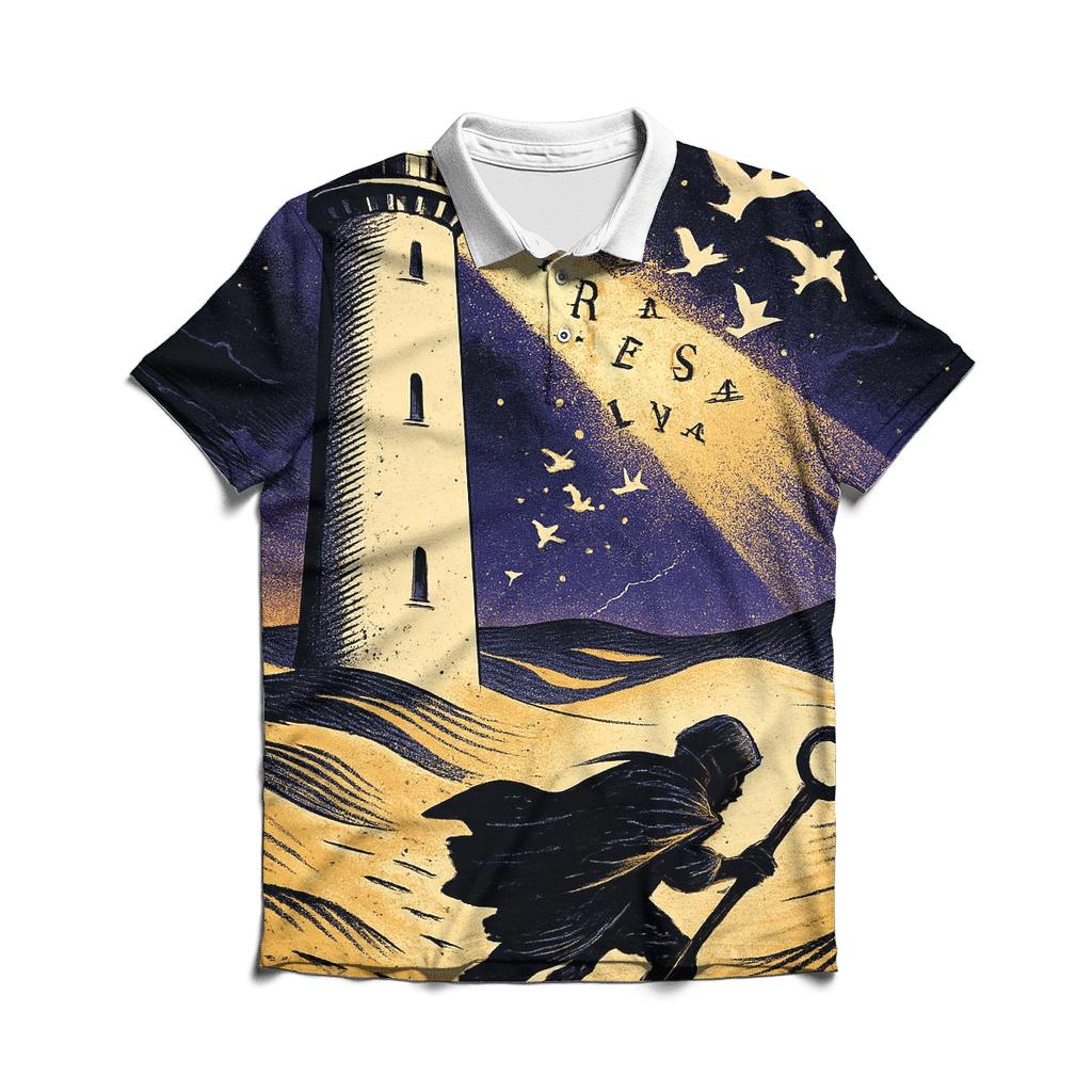 Desert Lighthouse Of Floating Letters classic pique polos
