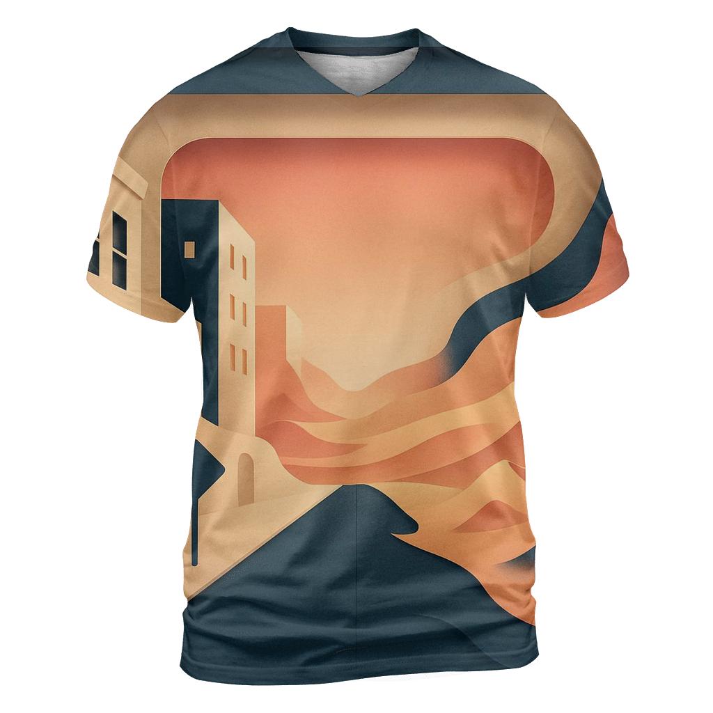 Kinetic Paper Cut City Mirage unique graphic print tees