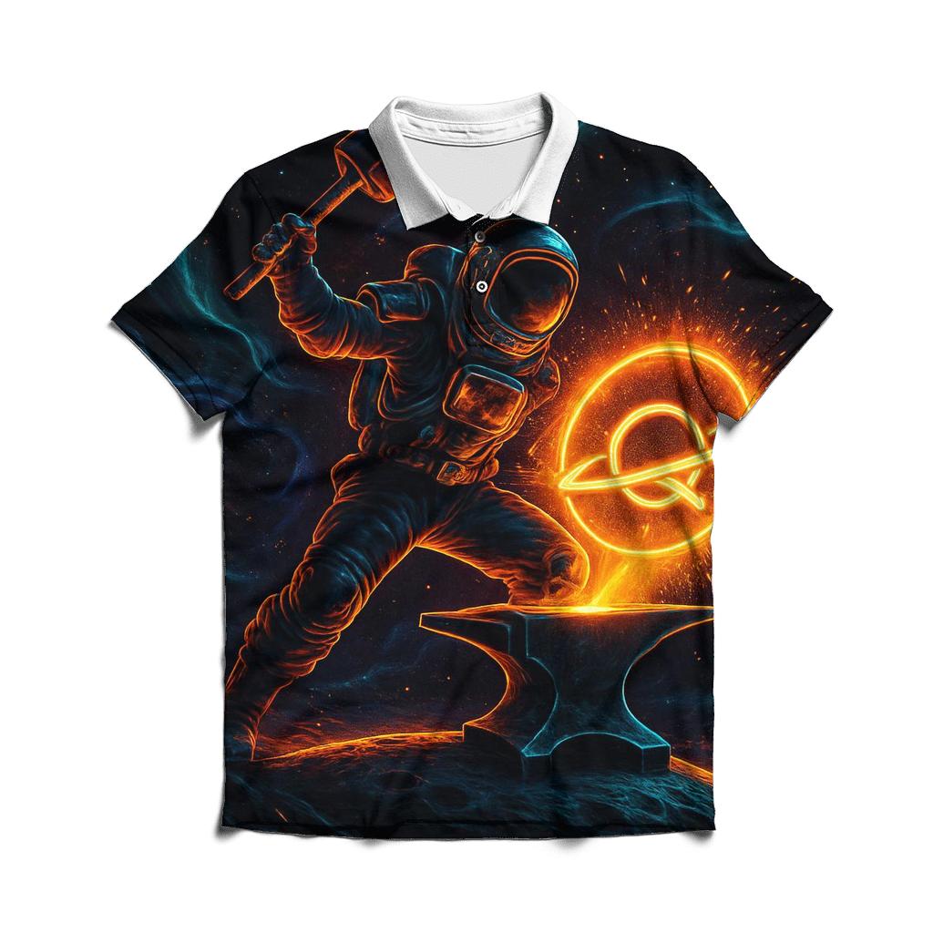 Aurora Forge Over The Tide Of Night embroidered polo tops
