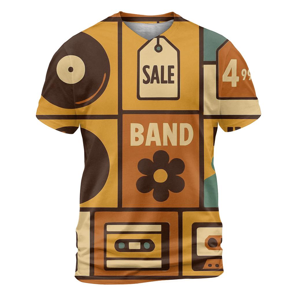 Record Store Window Collage trendy printed shirt styles