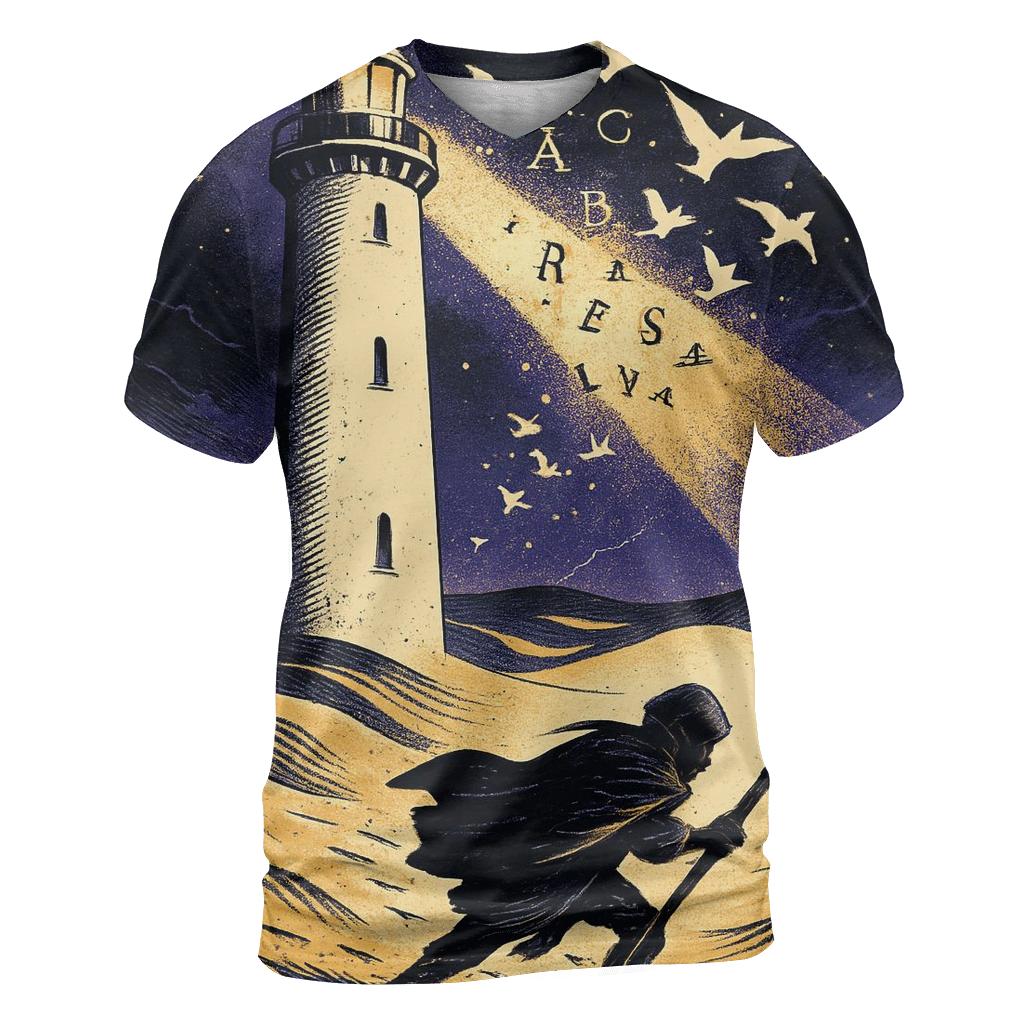 Desert Lighthouse Of Floating Letters statement graphic shirts