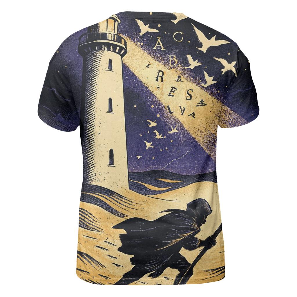 Desert Lighthouse Of Floating Letters statement graphic shirts