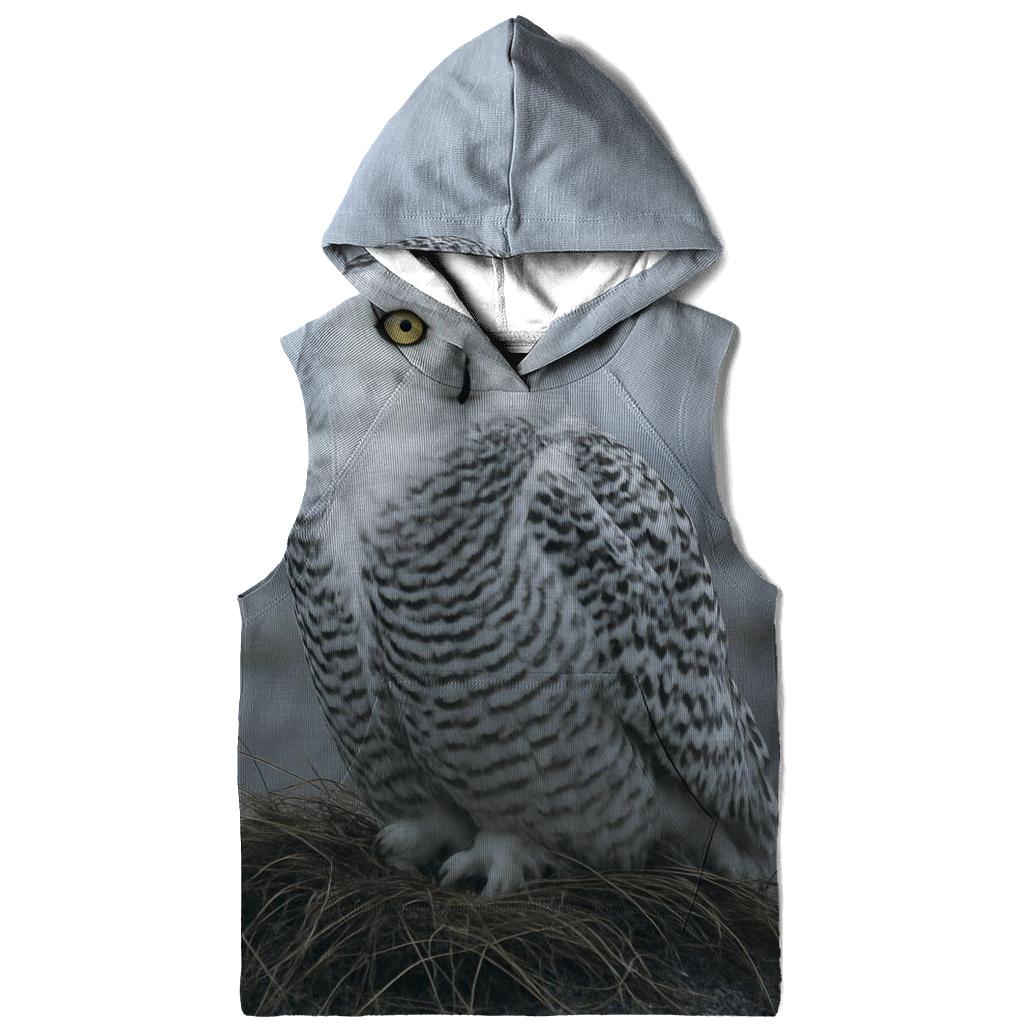 Frostline Sentinel Snowy Owl premium hoodies
