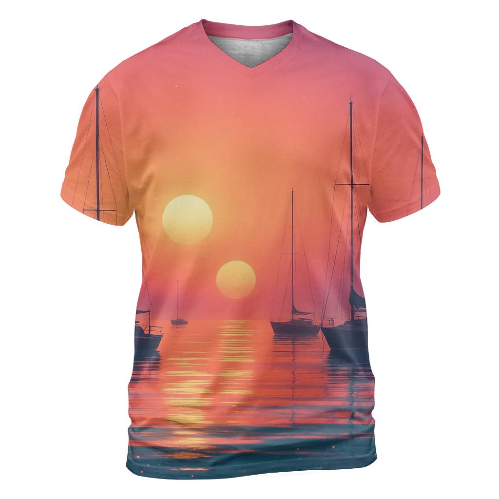 Celestial Harbor Afterglow statement graphic shirts