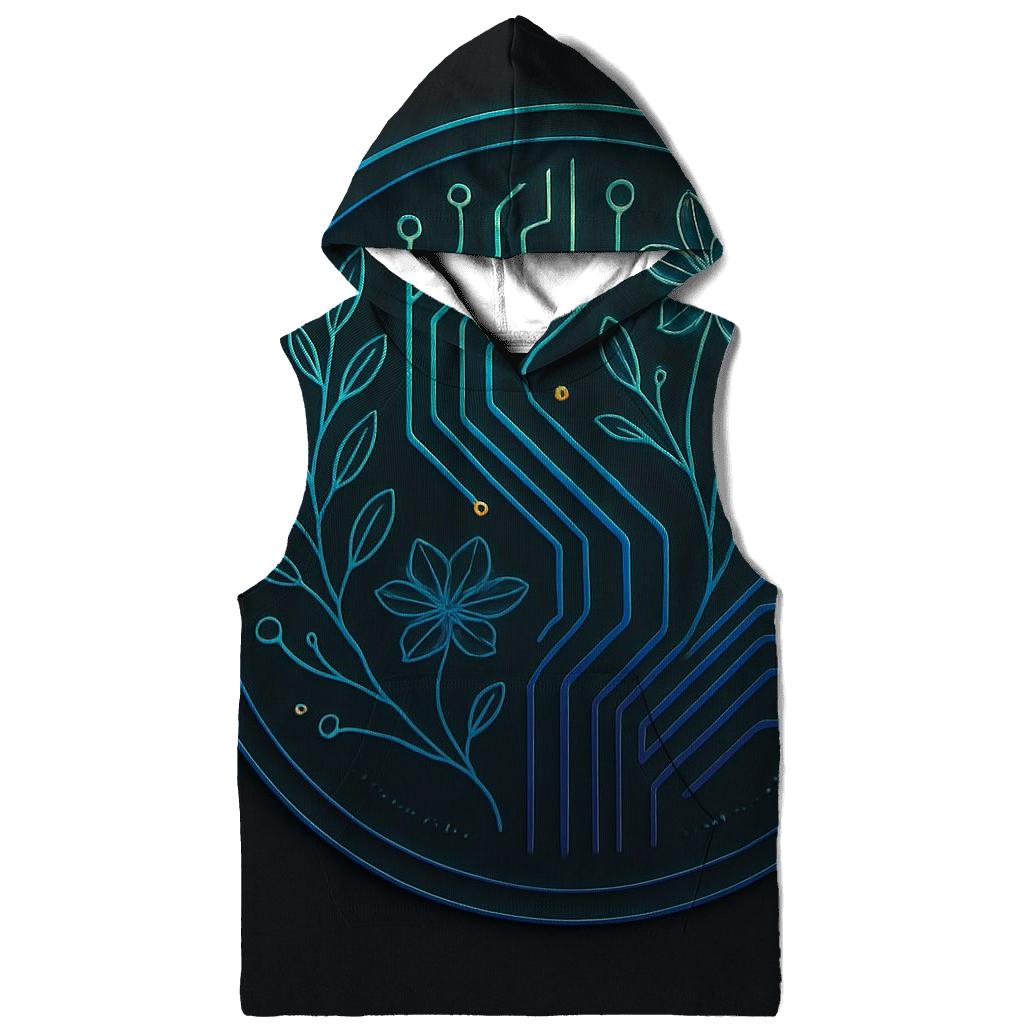 Aurora Circuit Botanical Emblem lightweight hoodies