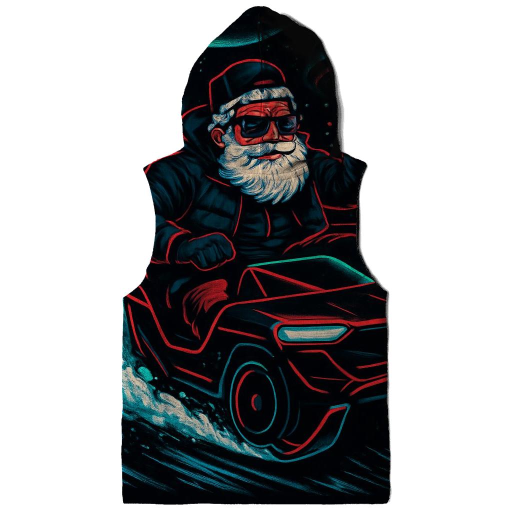 Neon Sleigh Drift Santa lightweight hoodies