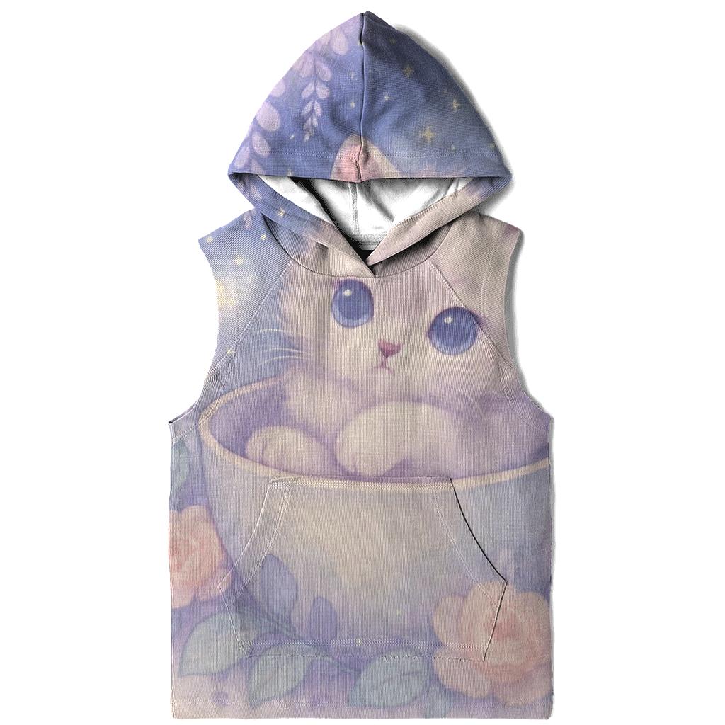 Moonlit Teacup Kitten Garden embroidered hoodies