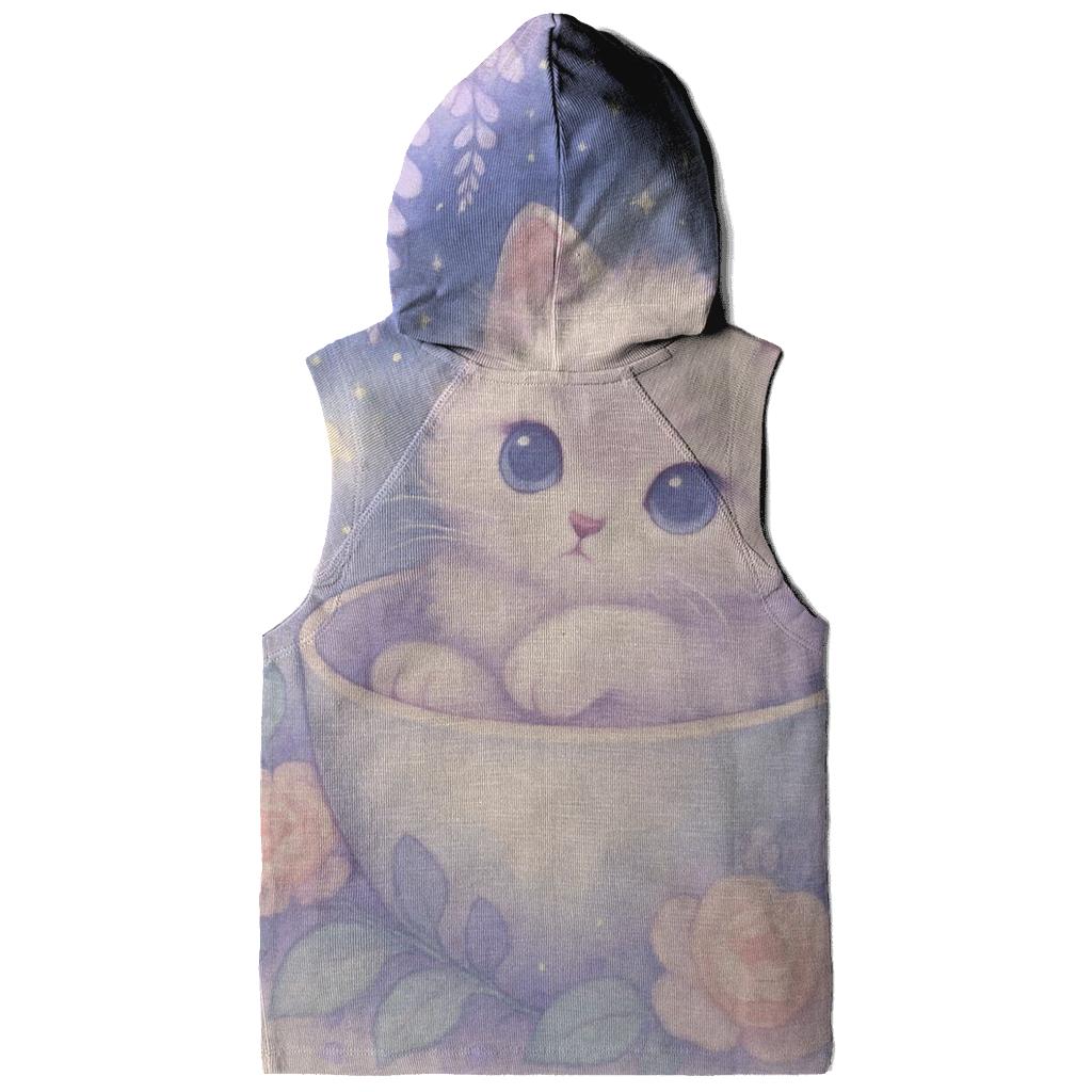 Moonlit Teacup Kitten Garden embroidered hoodies