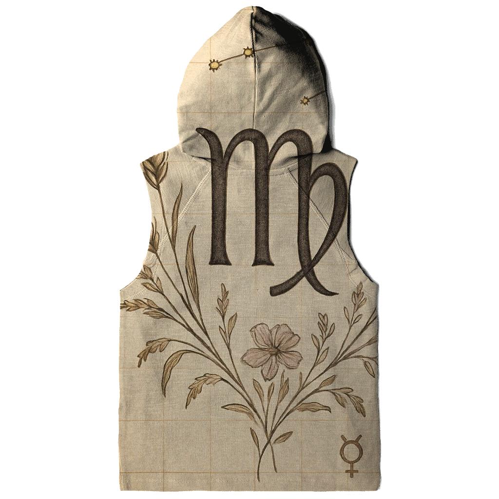 Virgo Wheat Glyph With Celestial Botanical Chart zip-up hoodies