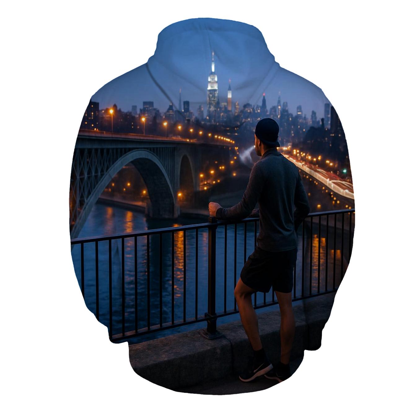 Harlem River Blue Hour From The High Bridge Walkway custom hoodies