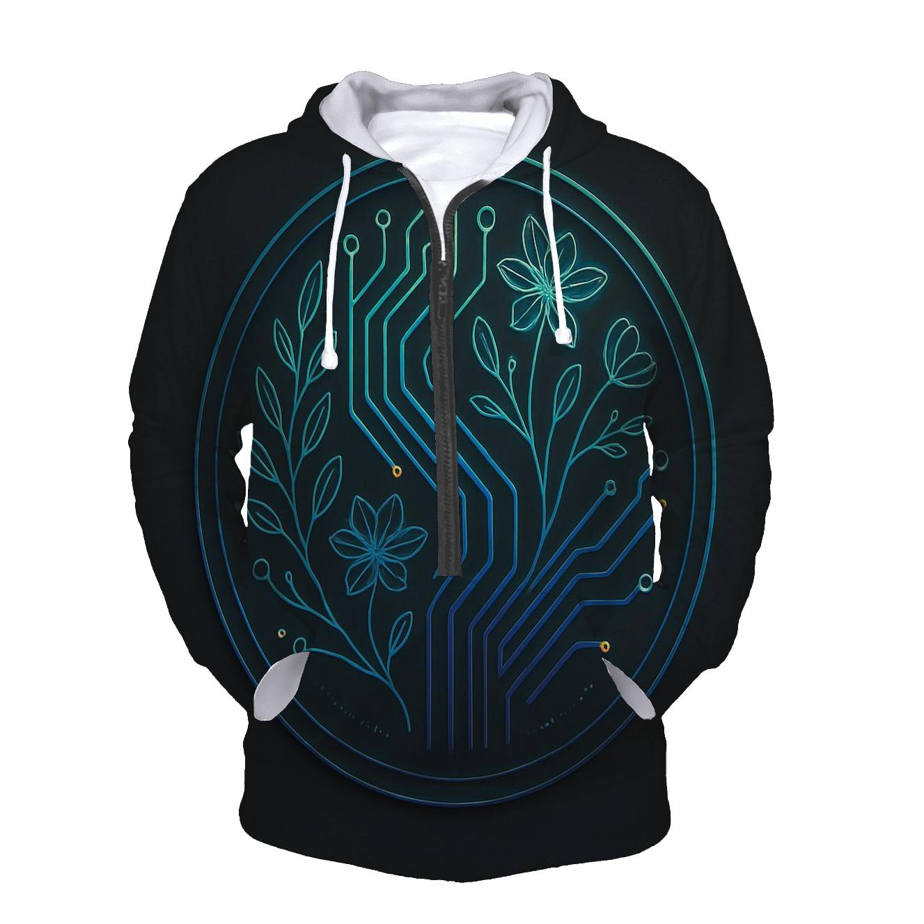 Aurora Circuit Botanical Emblem heavyweight hoodies