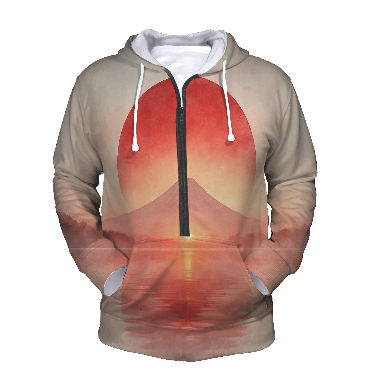 Japan Dawn Mirror Flag embroidered hoodies