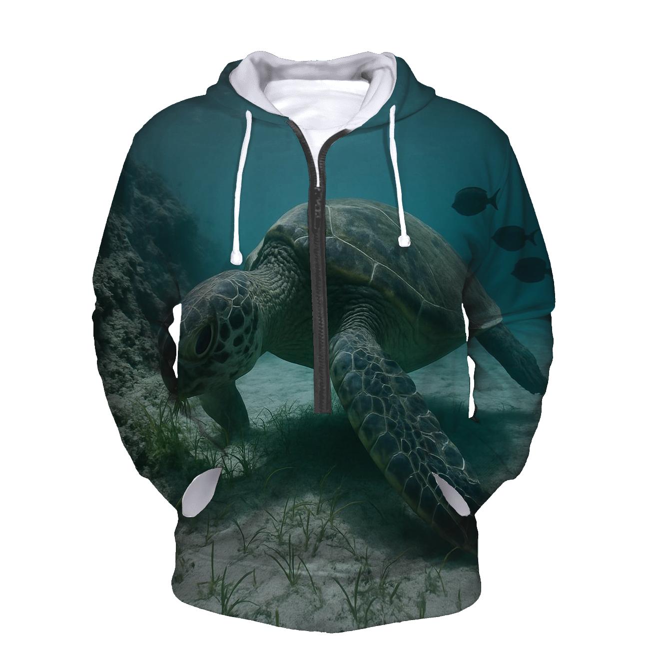 Reef Edge Glide Green Sea Turtle premium hoodies
