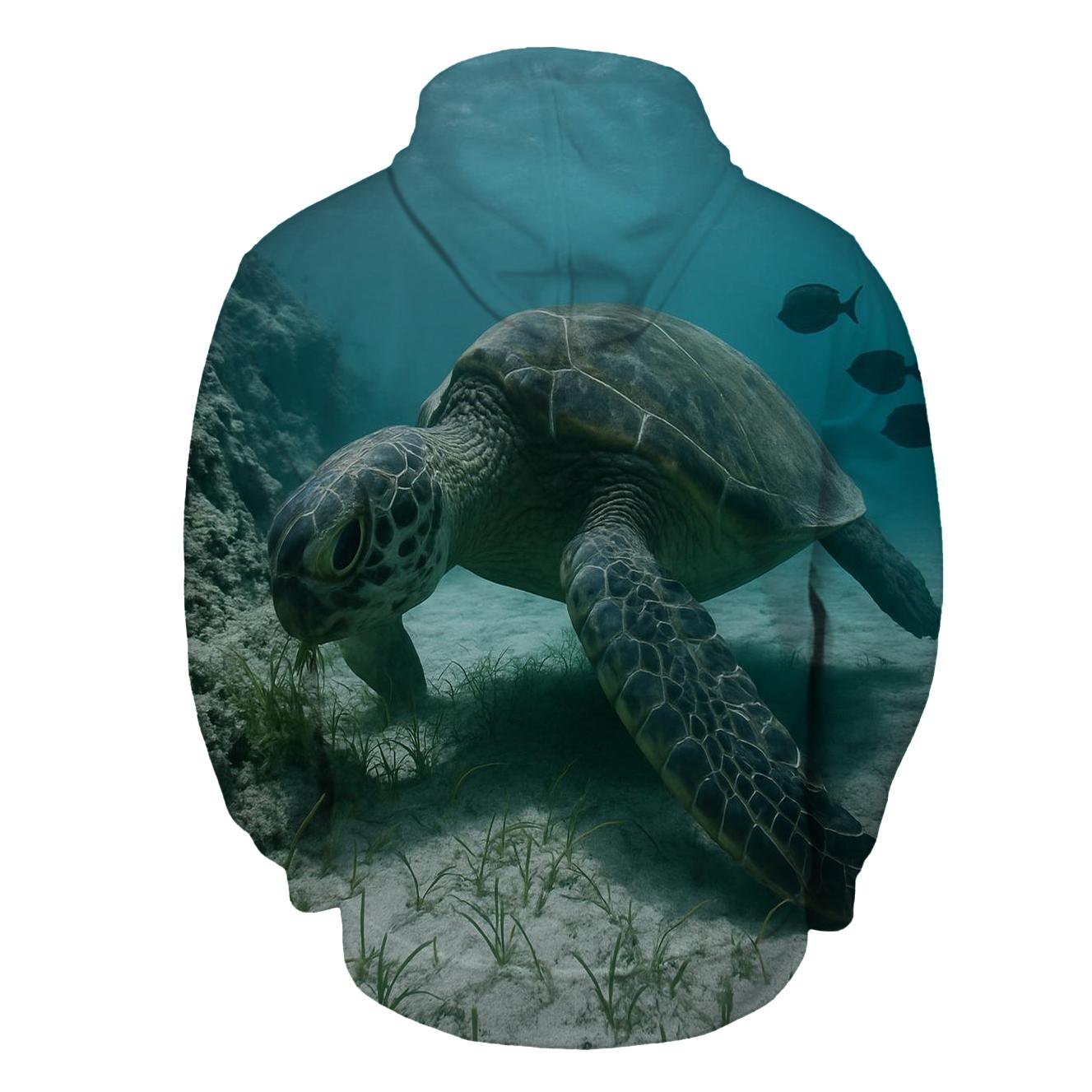 Reef Edge Glide Green Sea Turtle premium hoodies