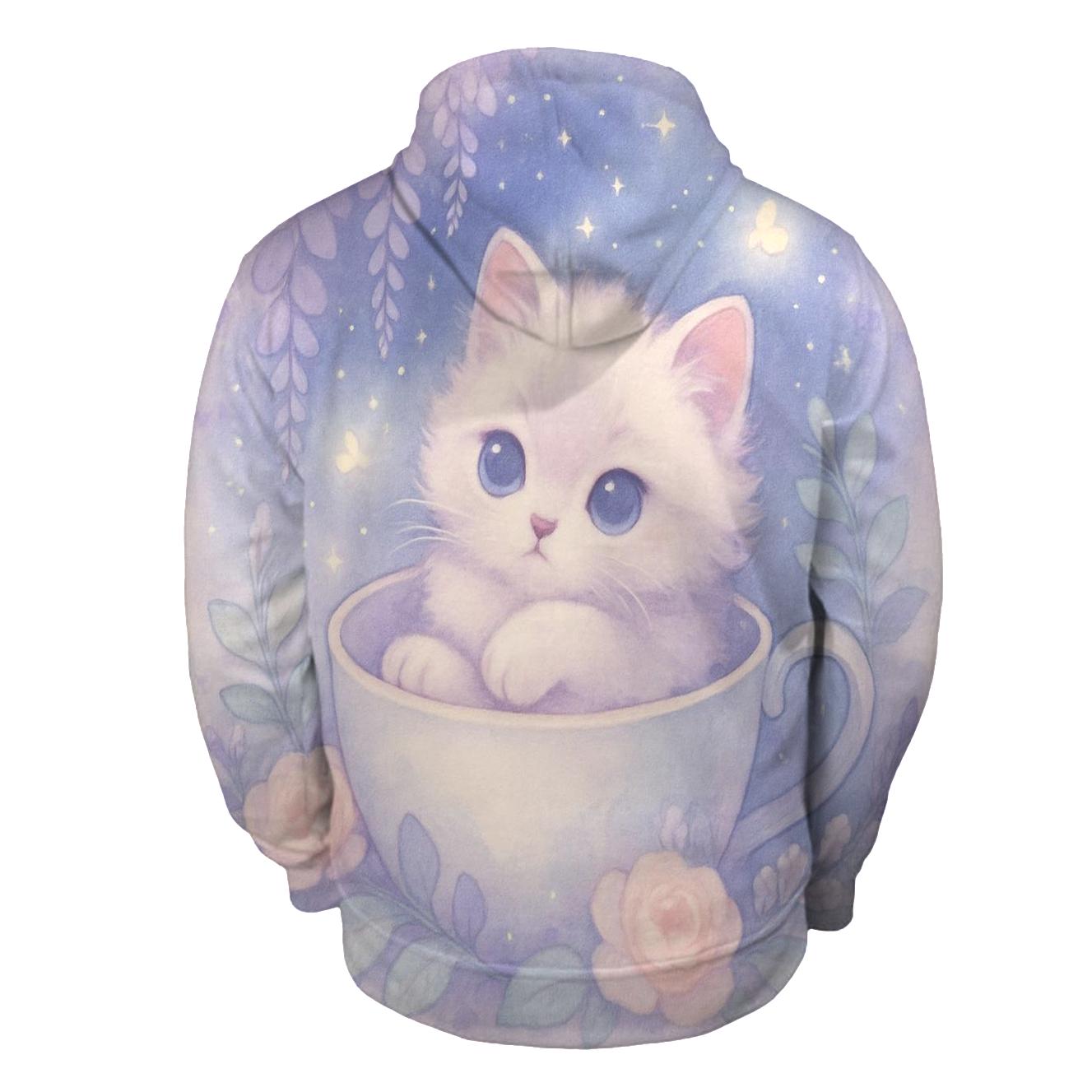Moonlit Teacup Kitten Garden heavyweight hoodies
