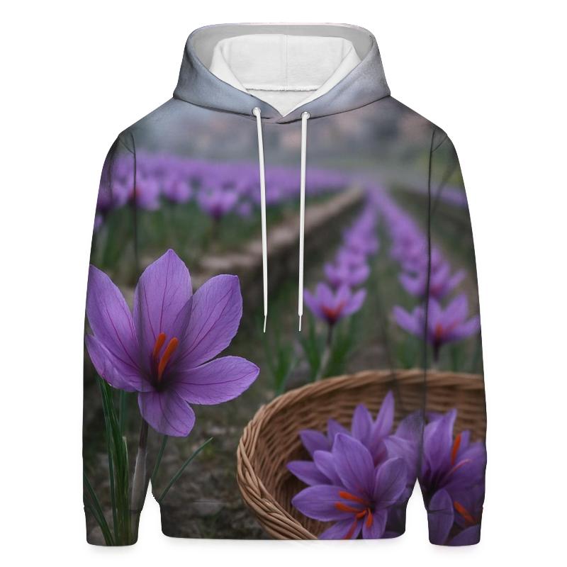 Saffron Crocus Harvest On A Kashmir Terrace lightweight hoodies