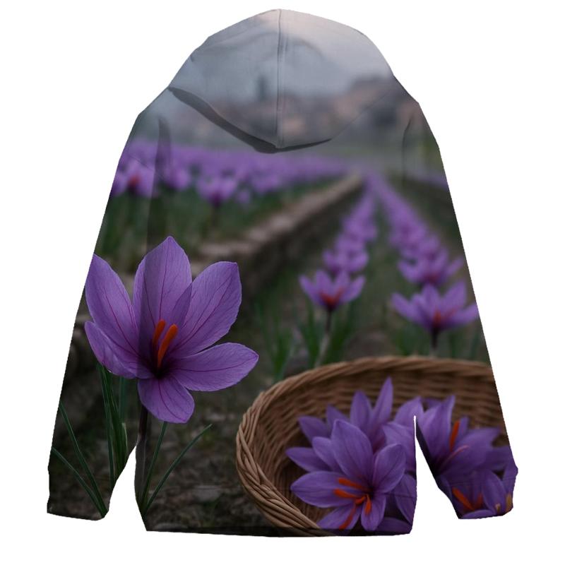Saffron Crocus Harvest On A Kashmir Terrace lightweight hoodies