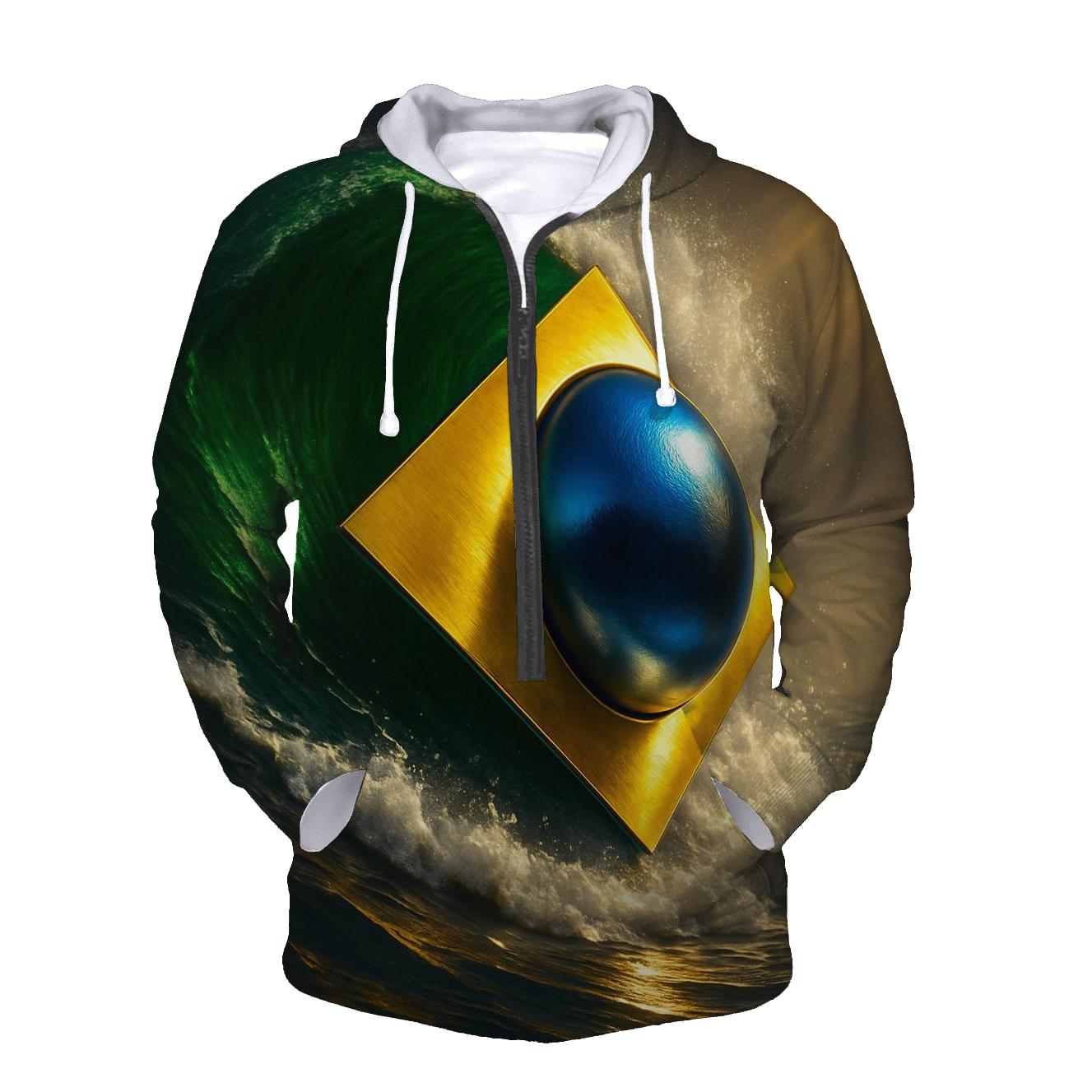 Brazil Metallic Aurora Flag hoodie trends