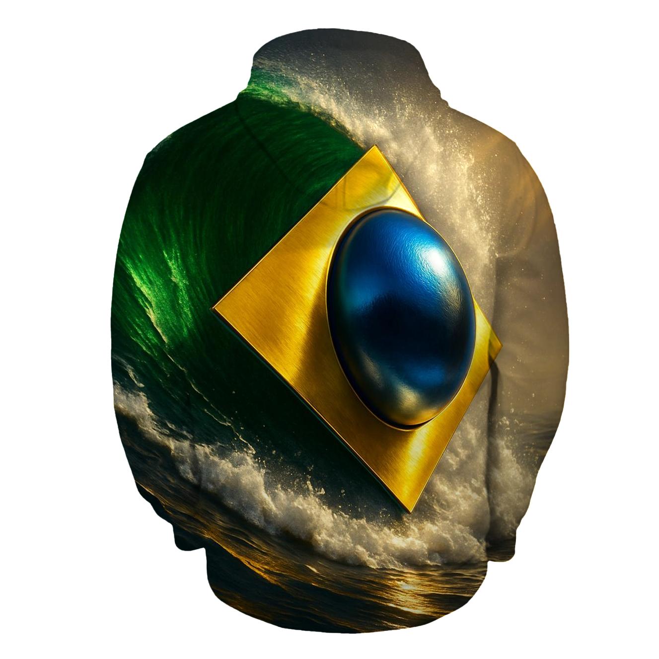 Brazil Metallic Aurora Flag hoodie trends