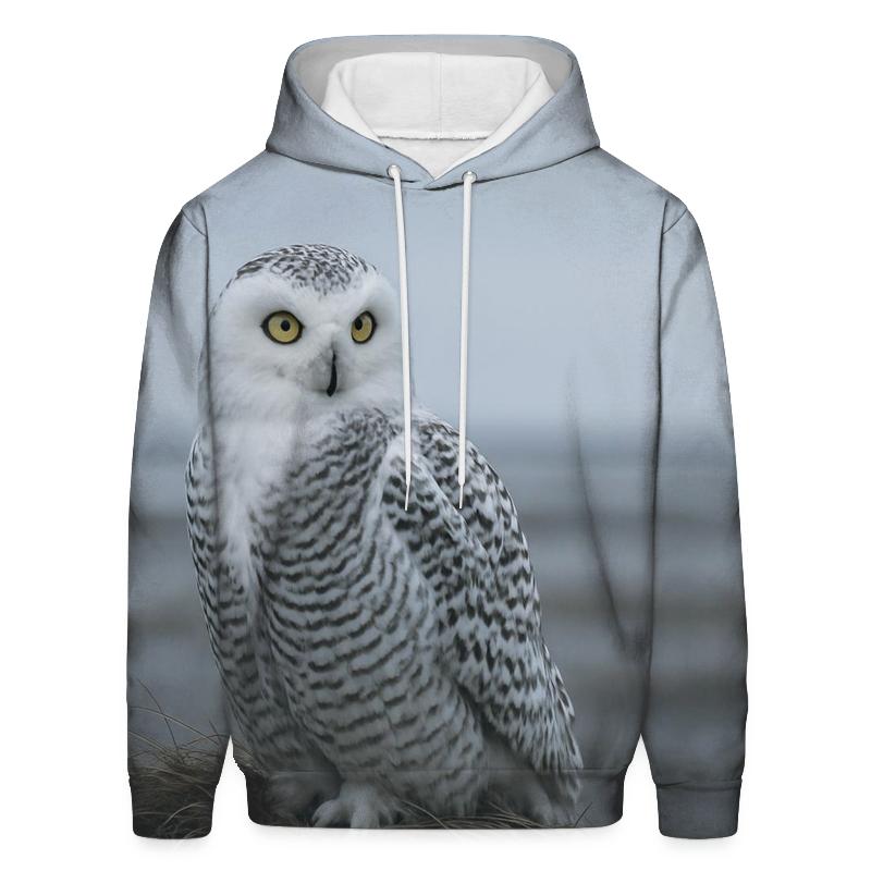 Frostline Sentinel Snowy Owl printed hoodies