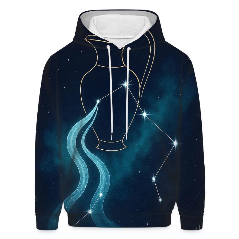 Aquarius Star Pitcher And Flowing Nebula designer hoodies
