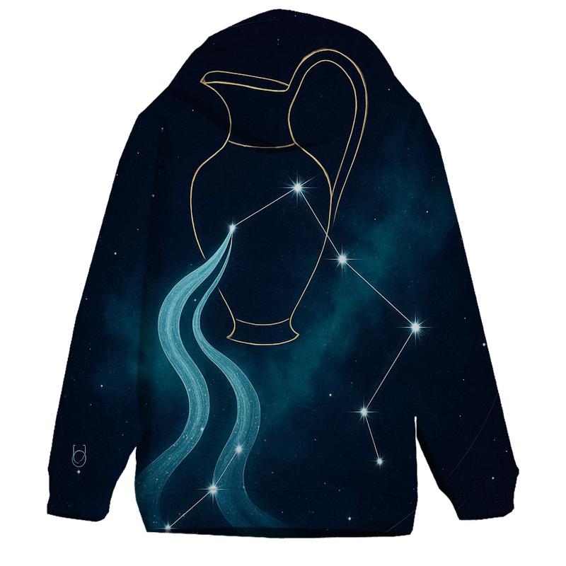 Aquarius Star Pitcher And Flowing Nebula designer hoodies