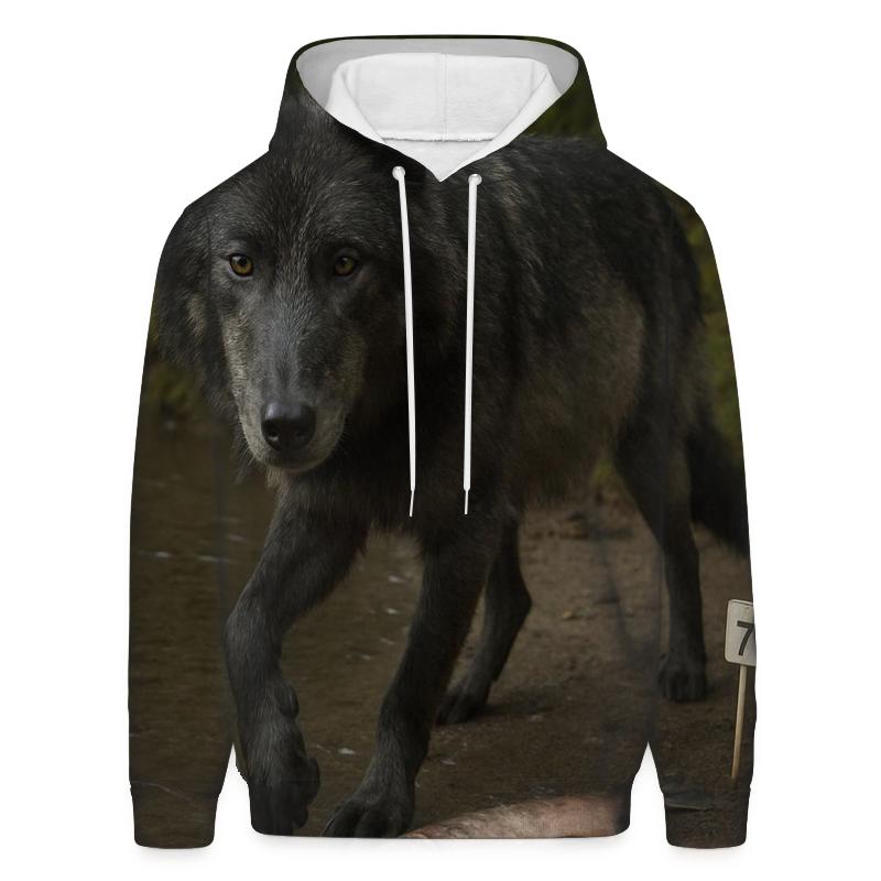 Coastal Rainforest Wolf In Salmon Science Tagging Zone zip-up hoodies