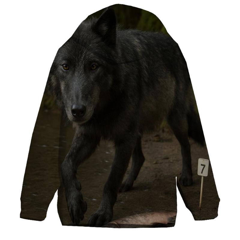 Coastal Rainforest Wolf In Salmon Science Tagging Zone zip-up hoodies