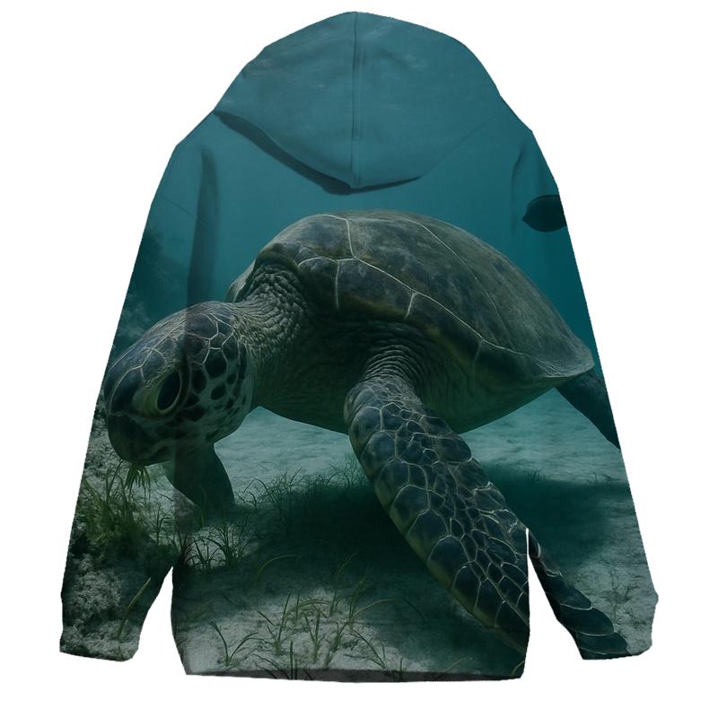 Reef Edge Glide Green Sea Turtle designer hoodies