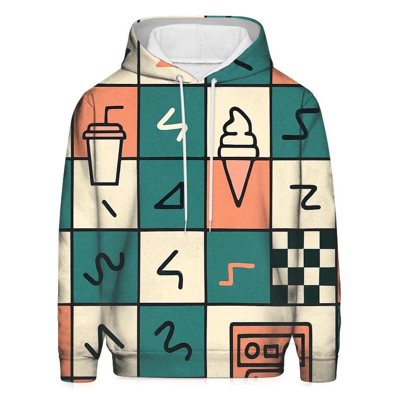Mall Food Court Neon Tiles pullover hoodies