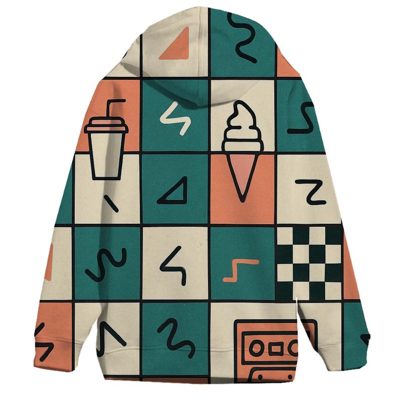 Mall Food Court Neon Tiles pullover hoodies