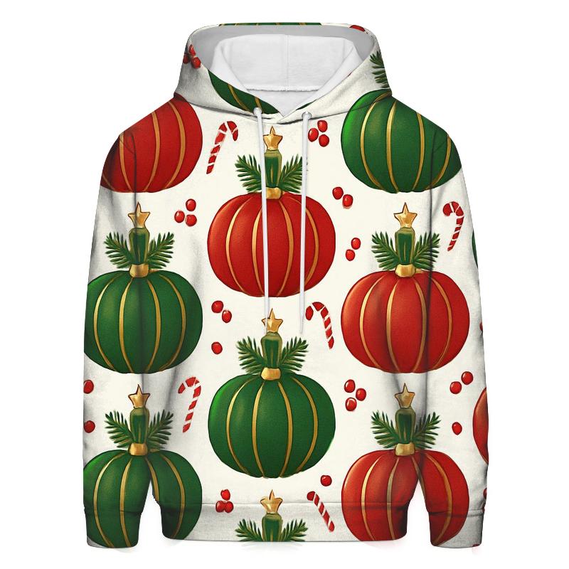 Crimson Ornament Pumpkin Tessellation On Snow White Background zip-up hoodies