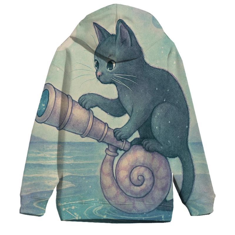 Tidepool Astronomer Cat designer hoodies
