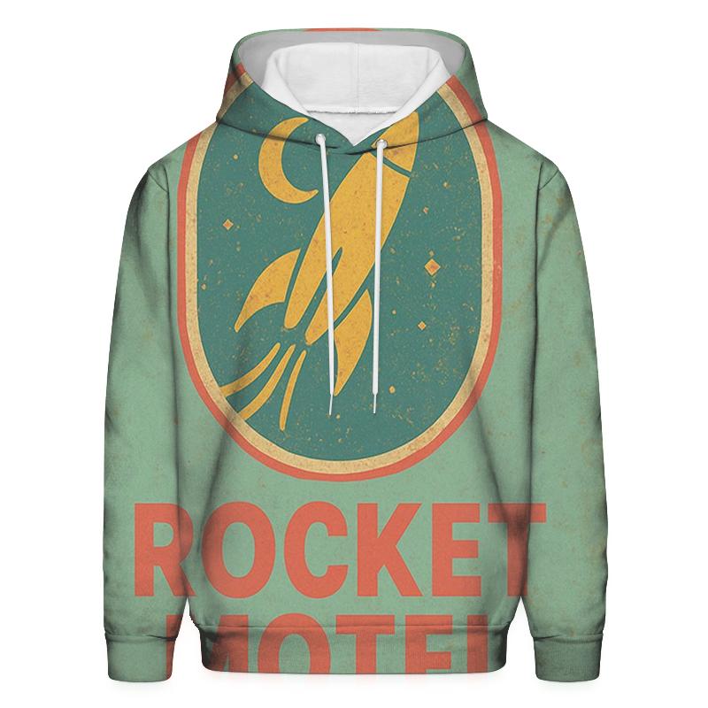 Retro Space Age Motel Keytag Illustration lightweight hoodies