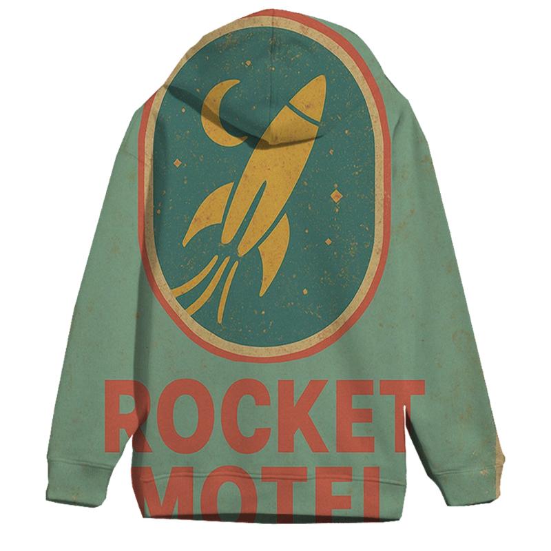 Retro Space Age Motel Keytag Illustration lightweight hoodies