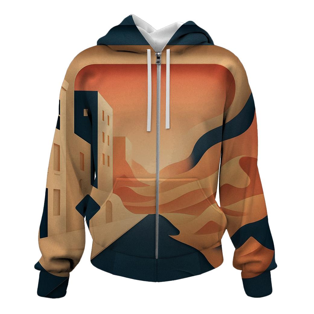 Kinetic Paper Cut City Mirage premium hoodies