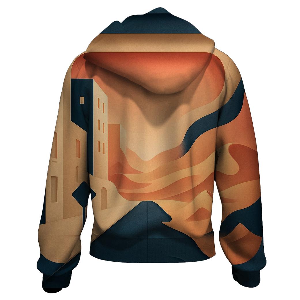 Kinetic Paper Cut City Mirage premium hoodies