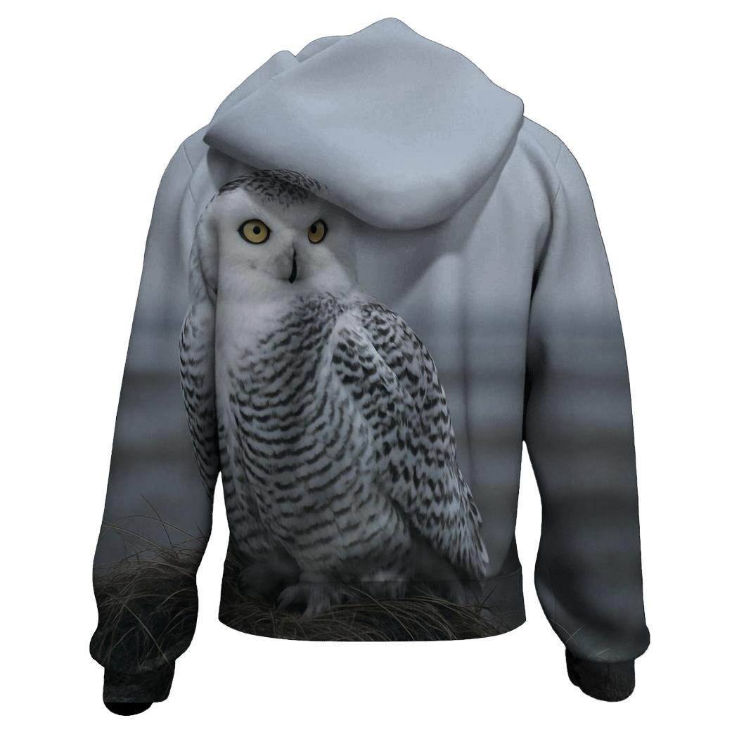 Frostline Sentinel Snowy Owl heavyweight hoodies