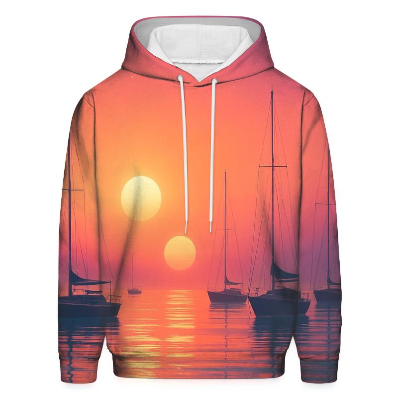 Celestial Harbor Afterglow premium hoodies